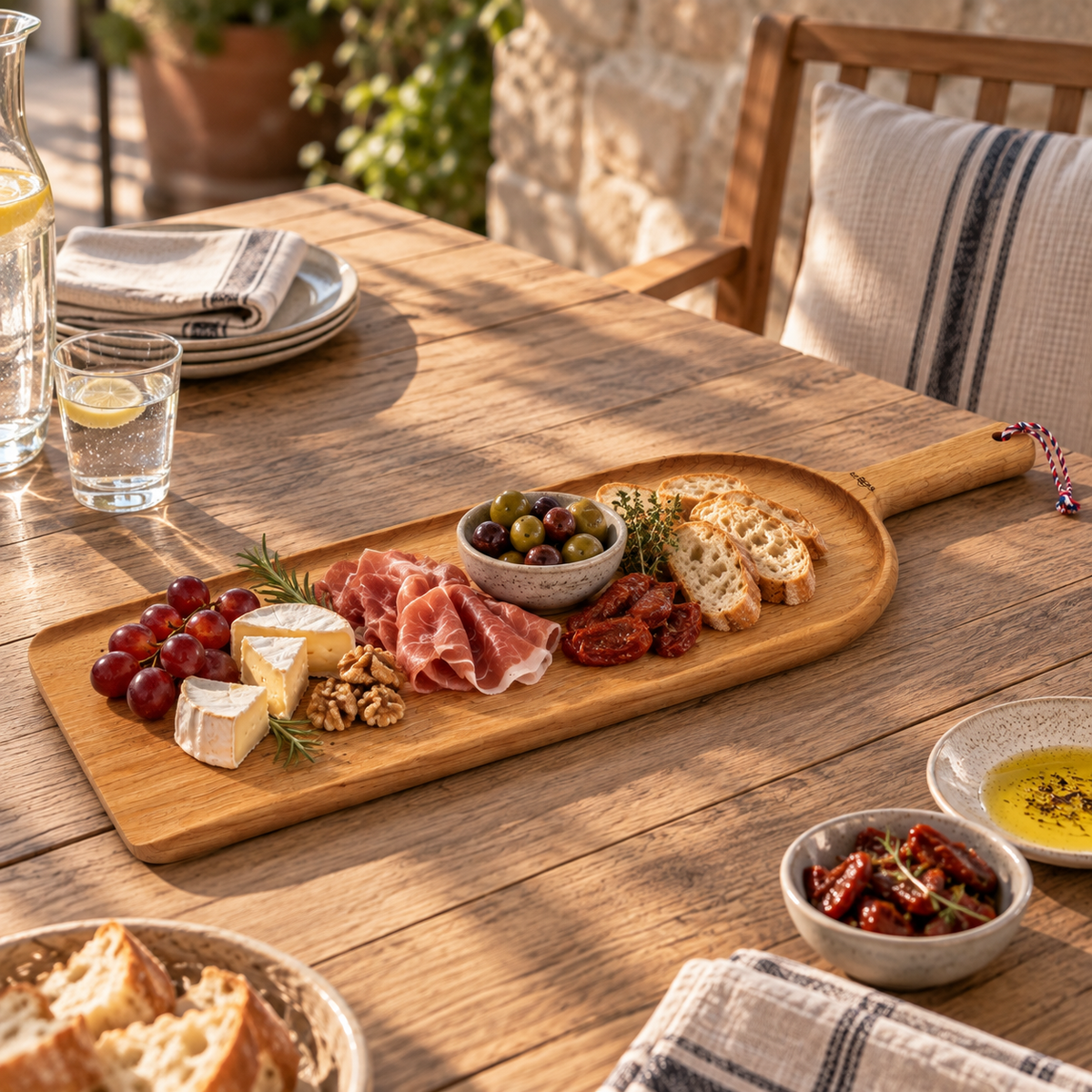 Aperitifbrett aus französischer Eiche, 63 cm lang