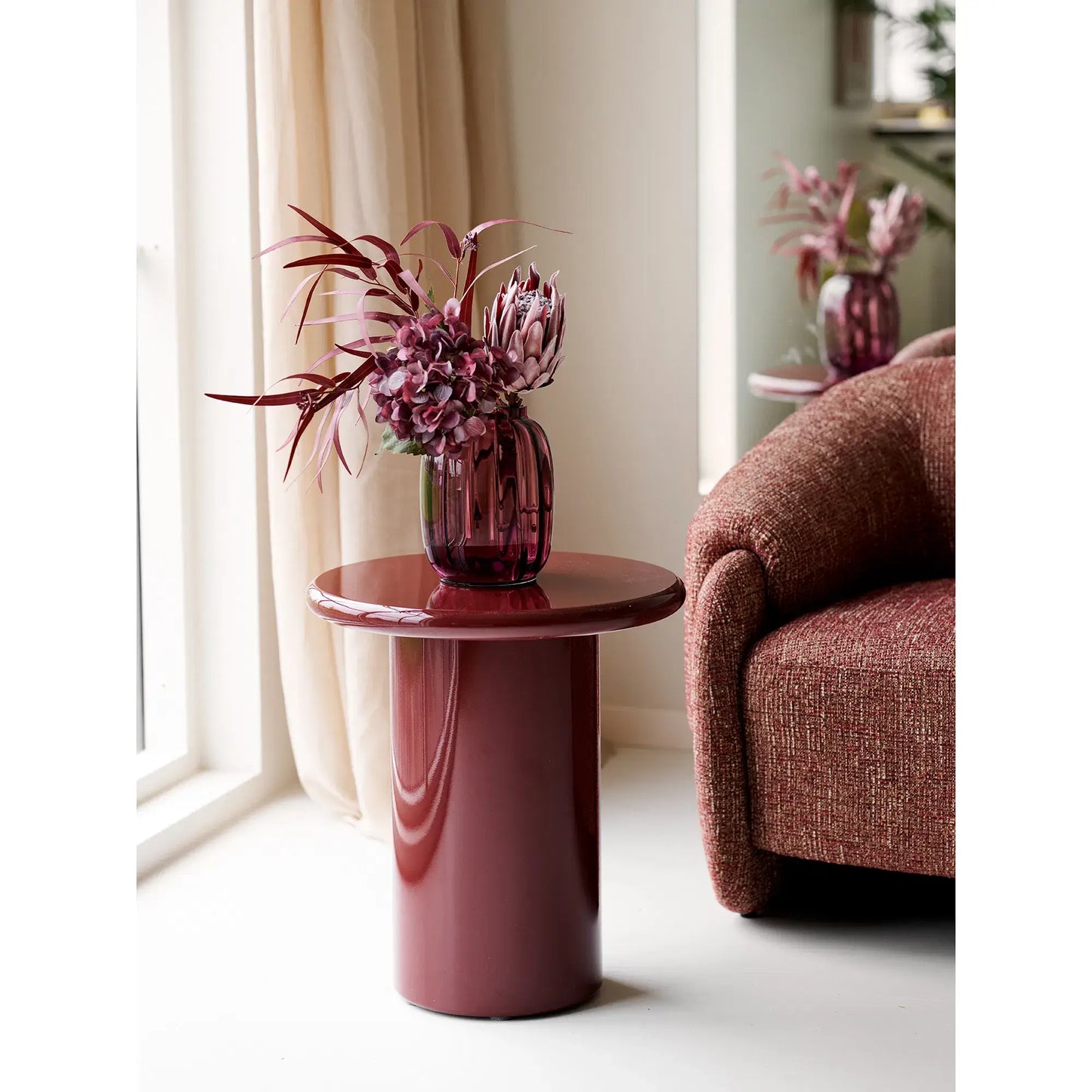 Vase - Geraucht Rot