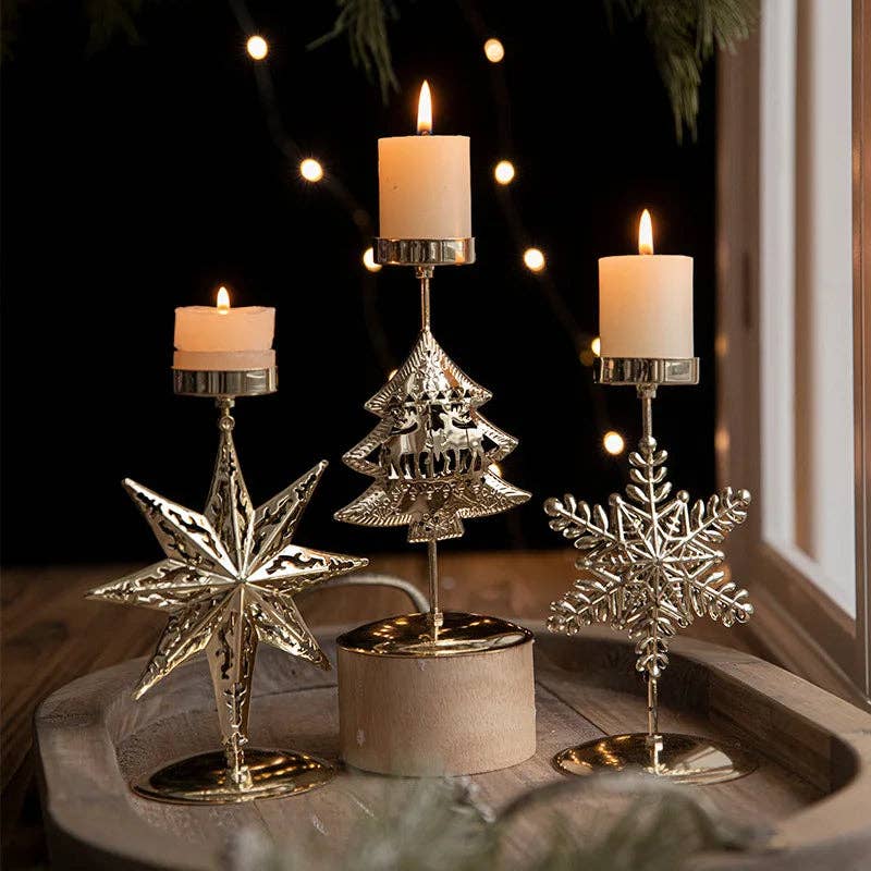 Eiserne Weihnachtskerzenhalter: Eight-pointed star