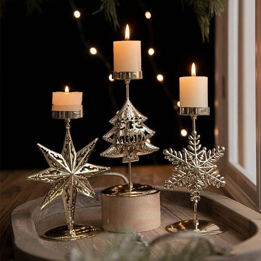 Eiserne Weihnachtskerzenhalter: Eight-pointed star