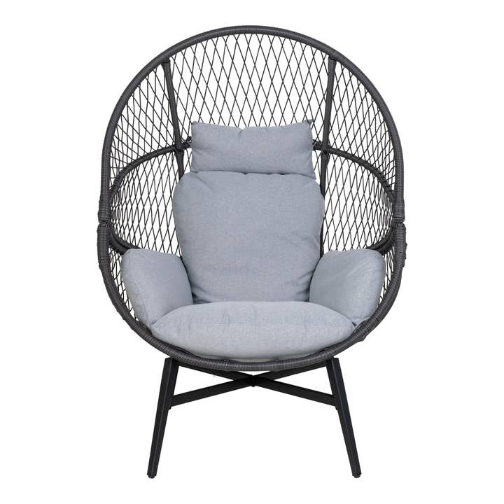 Rosario Loungesessel - Polyrattan. Schwarz. Inkl. Kissen.