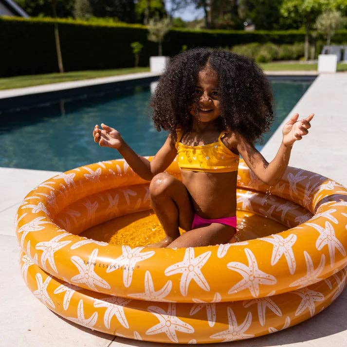 Kinderpool Orange mit Seesternen – Ø 100 cm