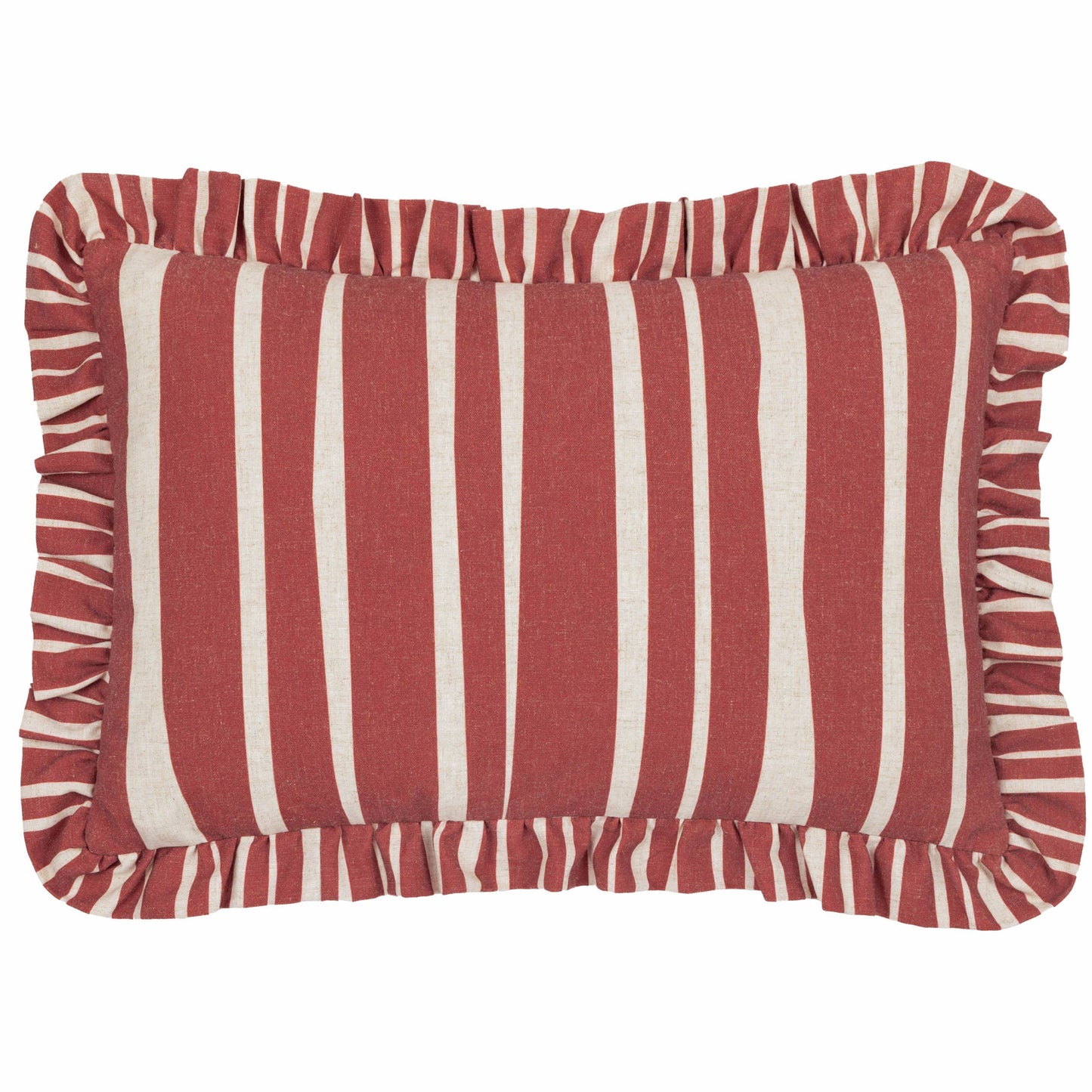 Carmon Kissen Leinenoptik/Rot gestreift – 40 × 60 cm