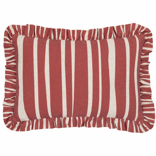 Carmon Kissen Leinenoptik/Rot gestreift – 40 × 60 cm