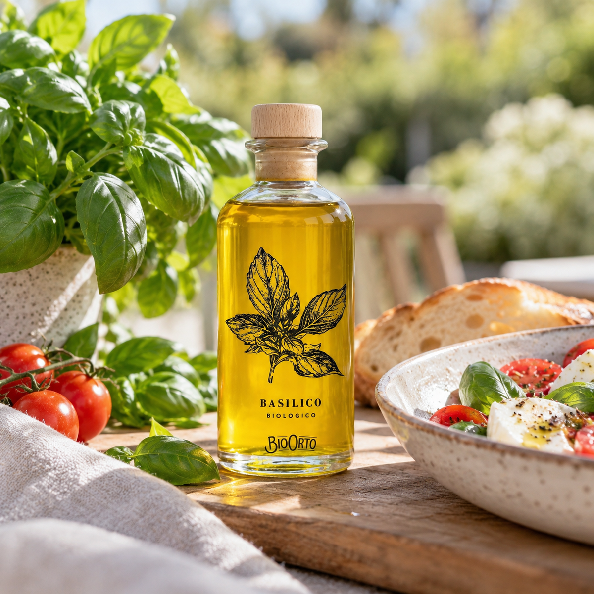Bio Basilikum Olivenöl, 200 ml, aromatisch & kaltgepresst