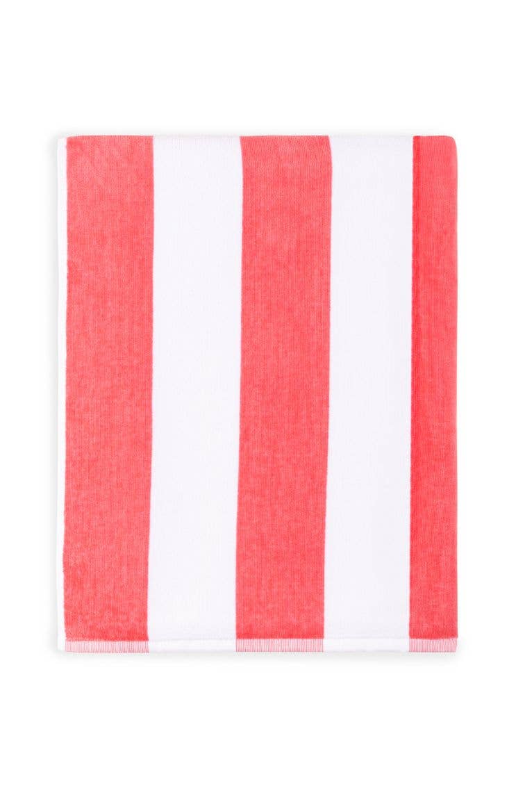 Strandtuch Gibalta Pink gestreift – 100 × 180 cm
