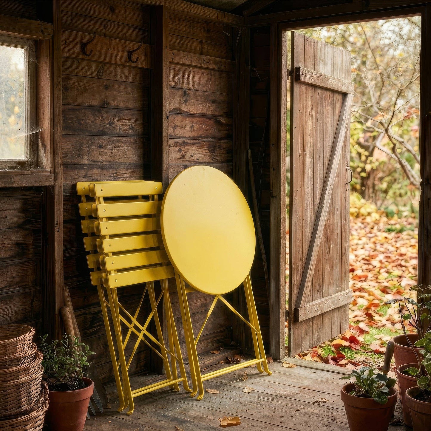2-Sitzer Sussex Bistro-Set – rund: Gelb