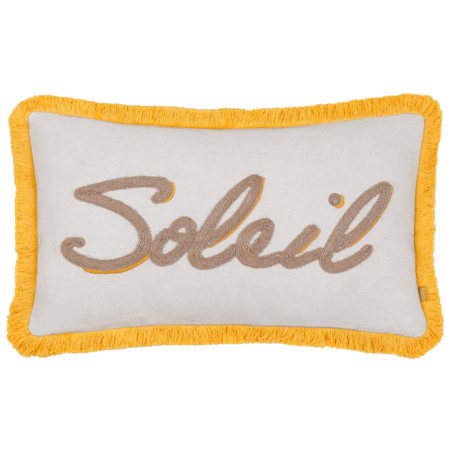Soleil Kissen Gelb bestickt – 30 × 50 cm