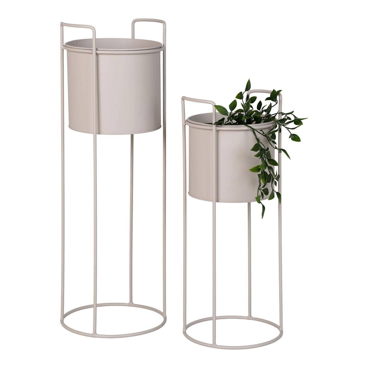 2er Set Blumenständer aus Stahl, Sand, modernes Design