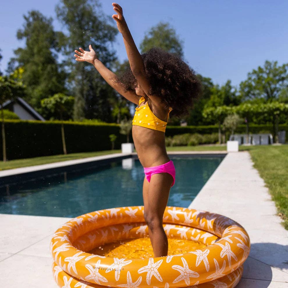 Kinderpool Orange mit Seesternen – Ø 100 cm