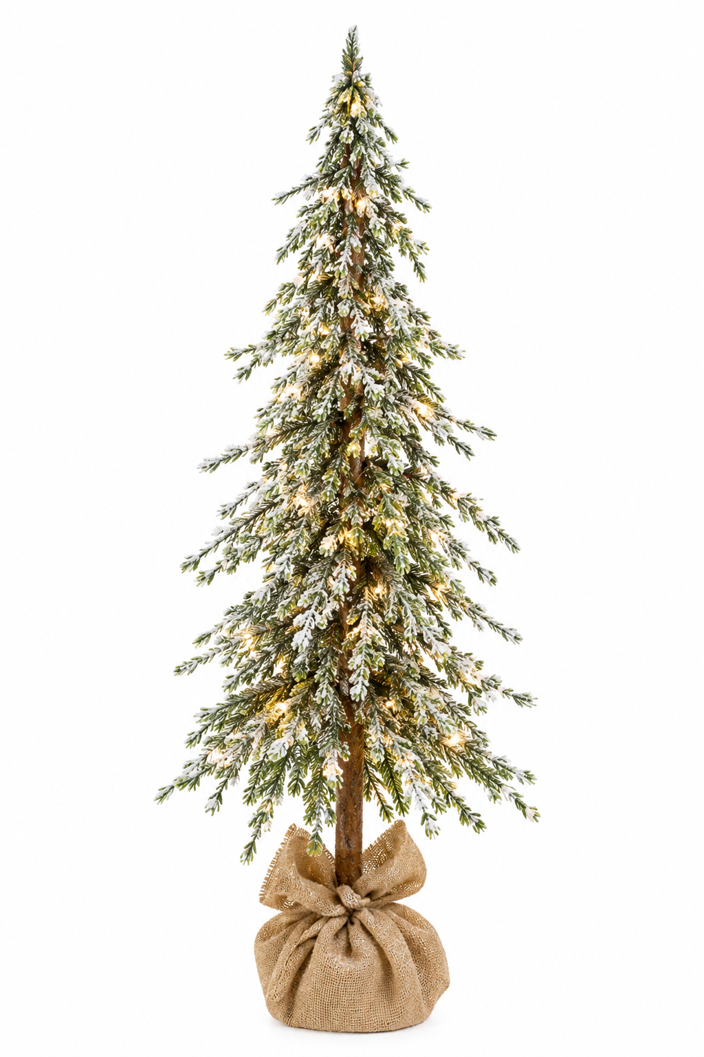 Deko Tanne mit 120 LED, 90 cm, grün beschneit