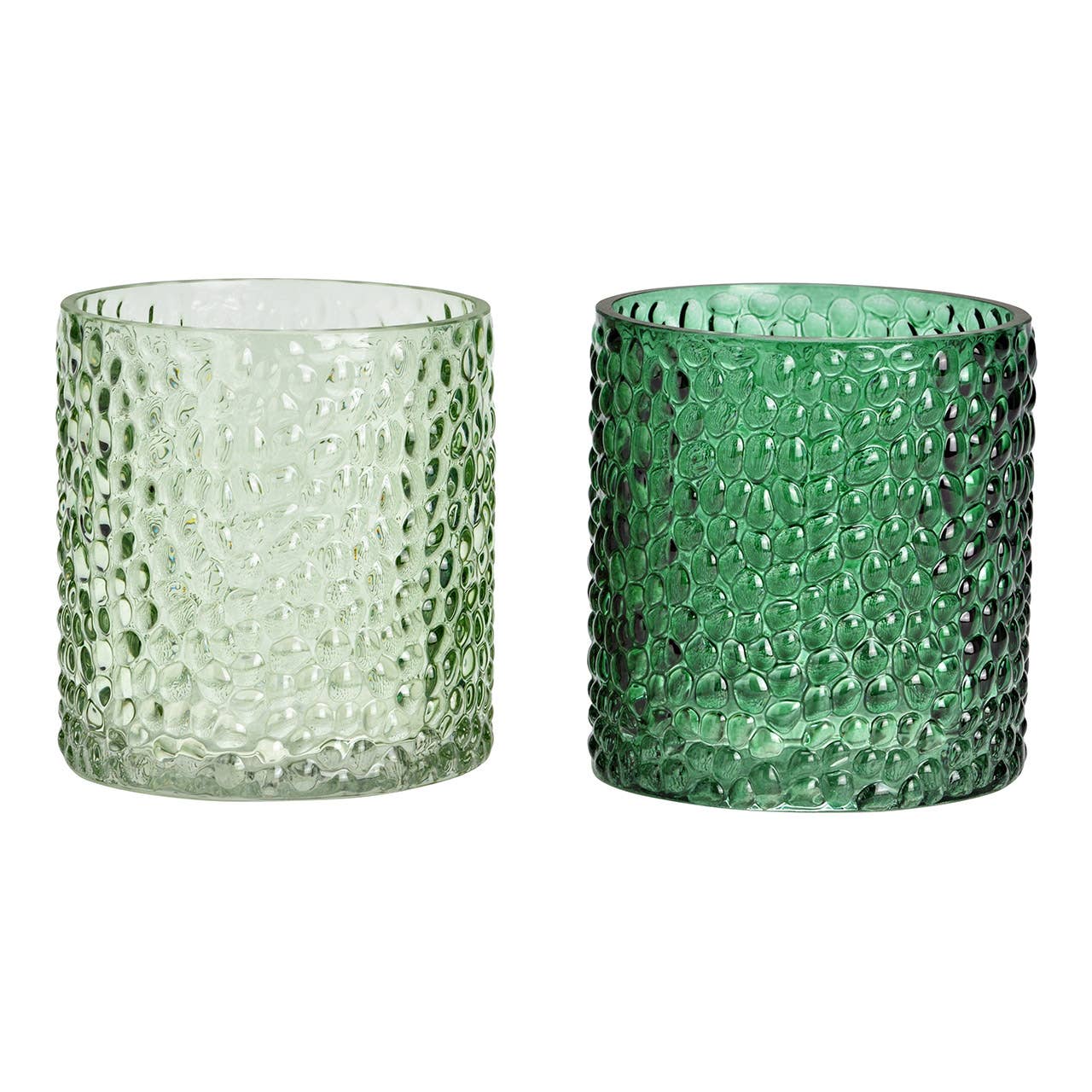 Windlicht aus Glas, 2-fach, Grün (B/H/T) 10x10x10cm