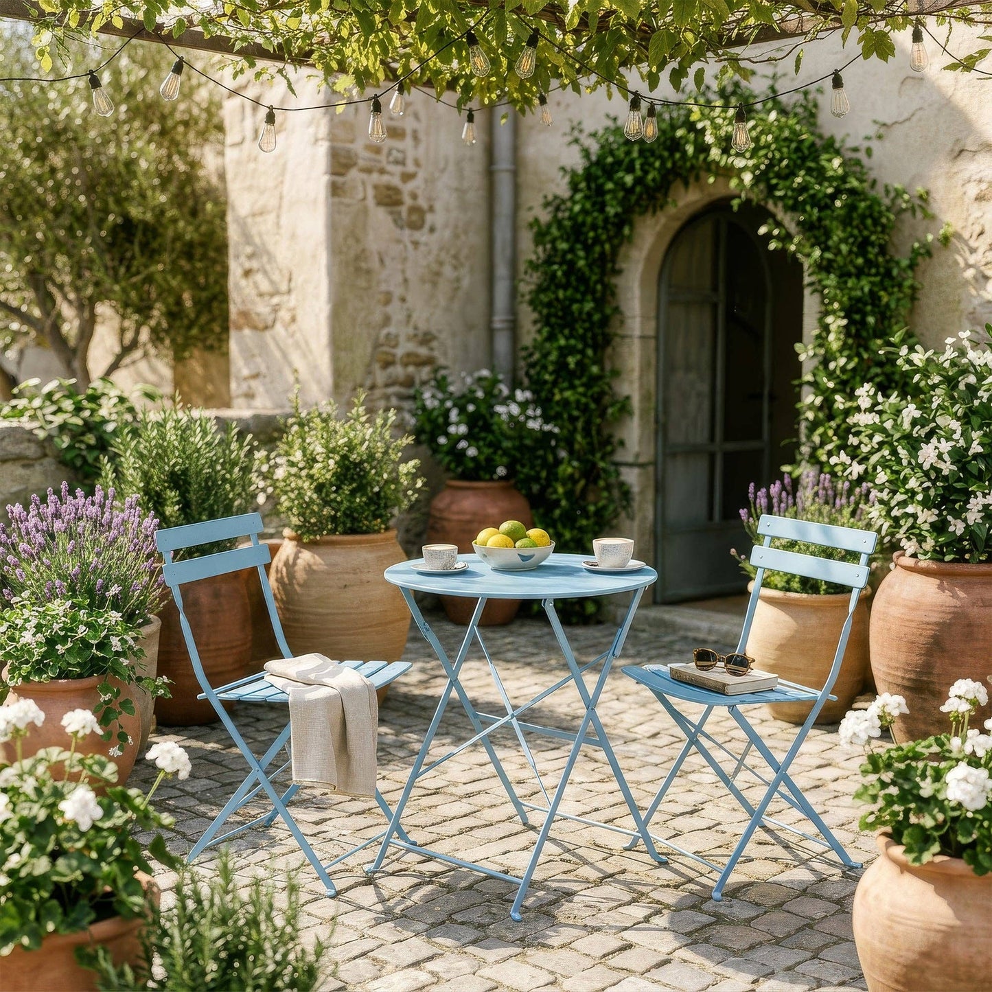 2-Sitzer Sussex Bistro-Set – rund: Gelb