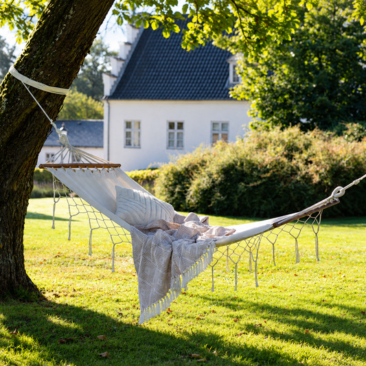 Hängematte Edessa aus Baumwolle, 80 × 200 cm, in offwhite