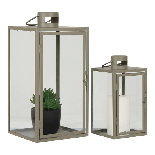 Corfu Laternen 2er-Set Grün – Metall & Glas