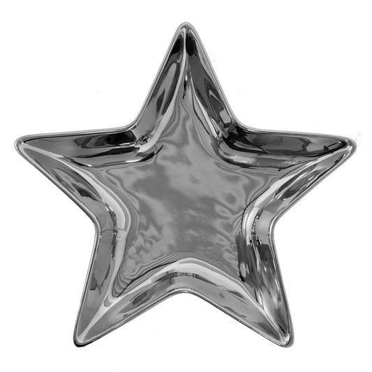 Clayre & Eef Dekoschale Stern, 16 x 16 cm, silberfarben