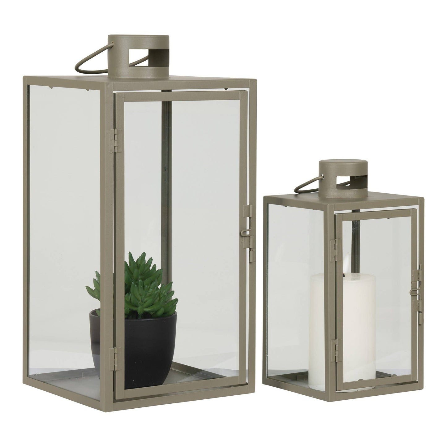 Corfu Laternen 2er-Set Grün – Metall & Glas