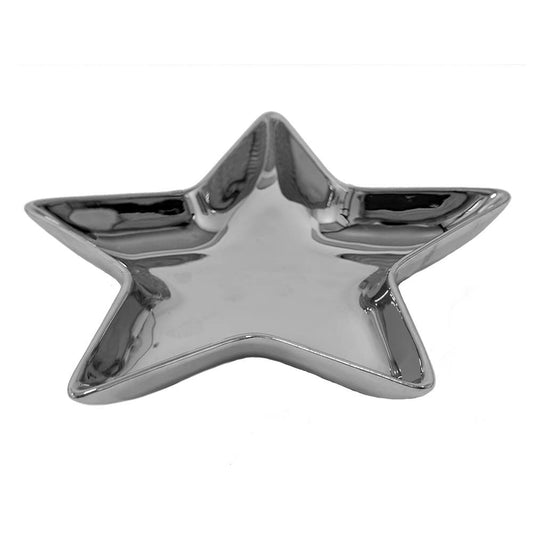 Clayre & Eef Dekoschale Stern, 16 x 16 cm, silberfarben