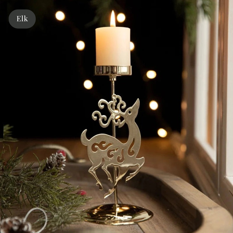 Eiserne Weihnachtskerzenhalter: Five-pointed star