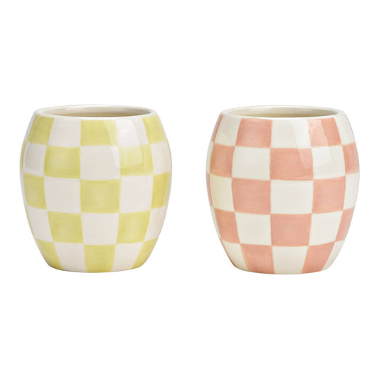 Mini-Übertöpfe kariert 2er-Set