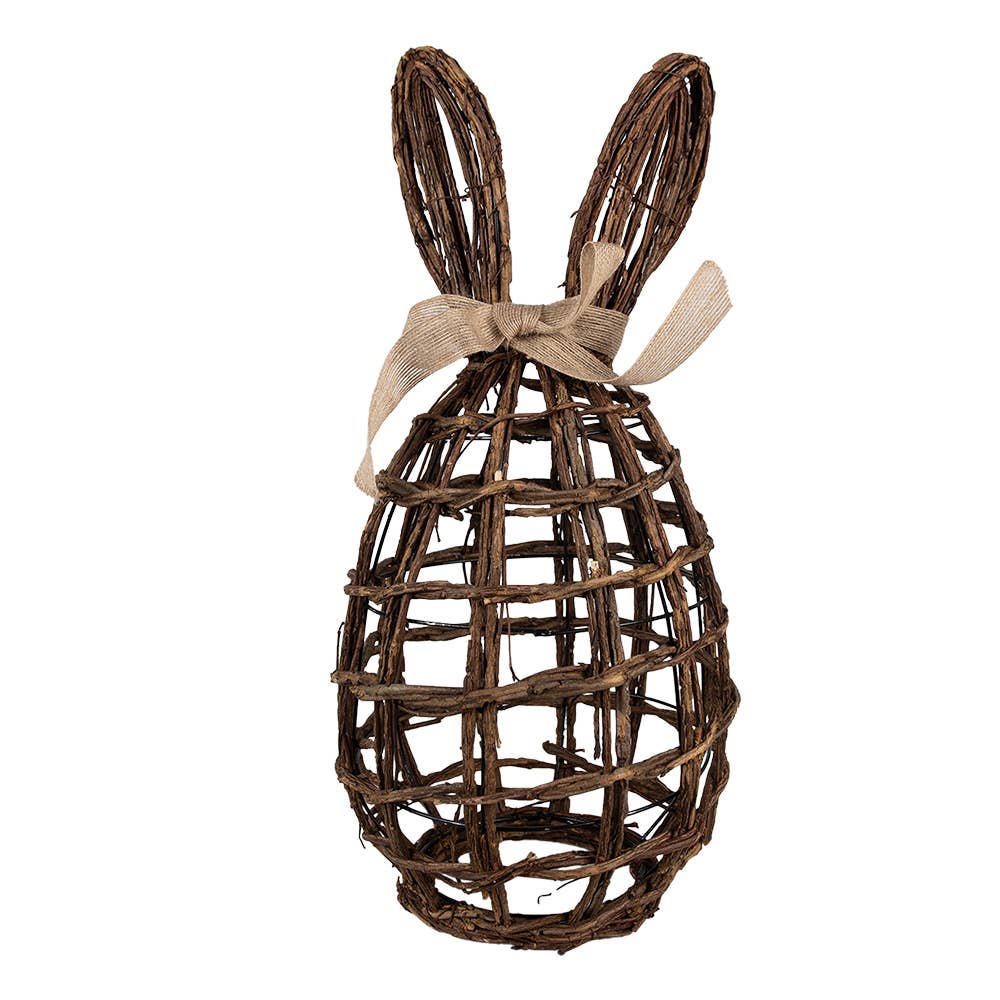 Dekorativer Hase in Flechtoptik – Braun, 45 cm
