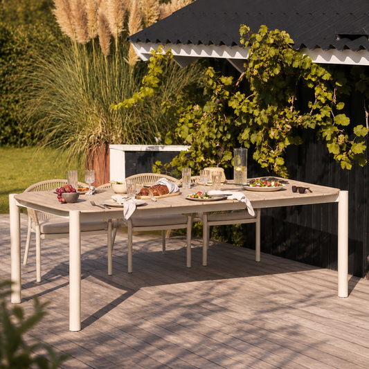 Gartentisch Abela, in Sand/Natur, 200 × 100 cm