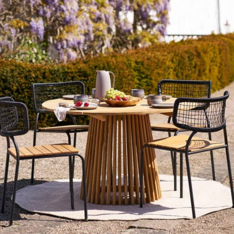 Gartentisch Lorca, rund aus Teakholz, Ø 120 × 75 cm, Natur