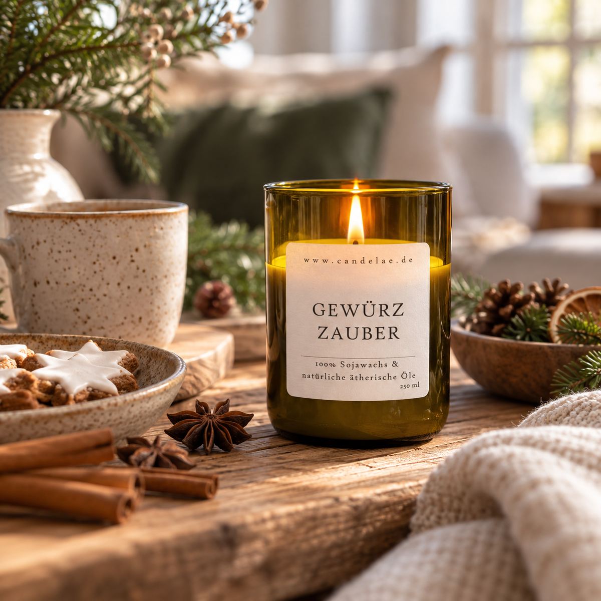 Gewürzzauber Duftkerze, Sojawachs, 250 ml, würzig-zitrisch