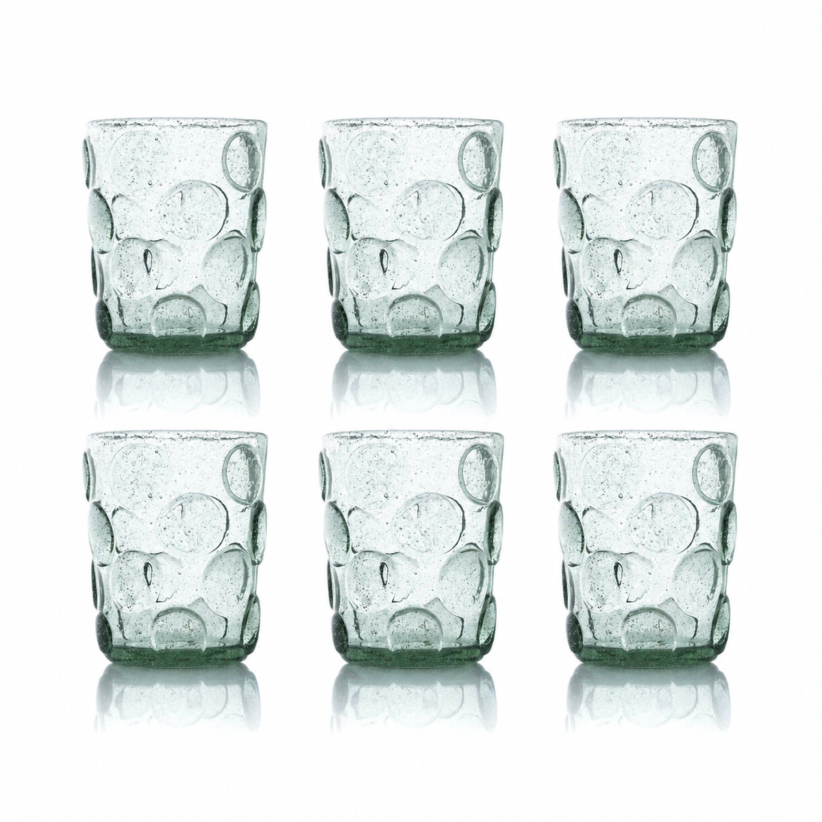 Gläser Set, Frosted Dot, 8,2 × 10,5 cm, in Aqua