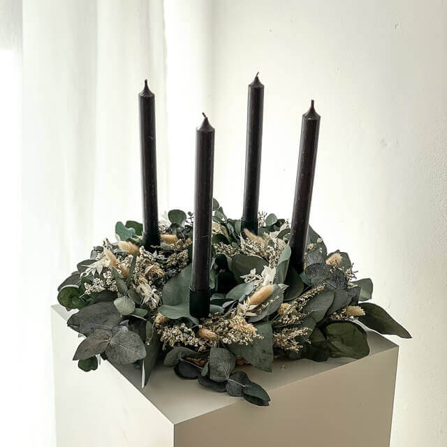 Adventskranz Trockenblumen "Eukalyptus Mix"