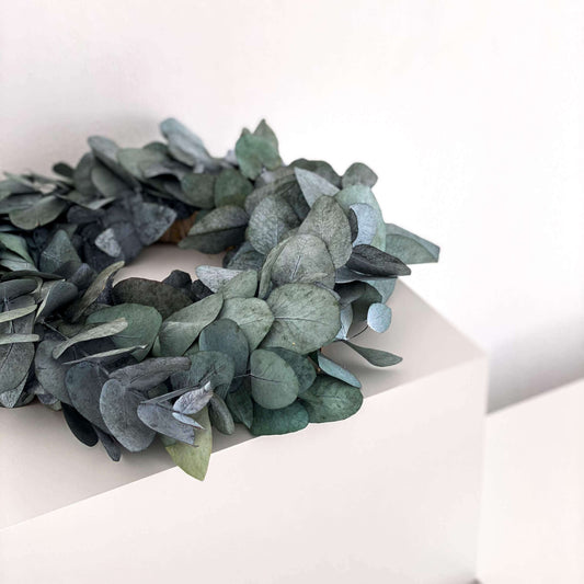 Adventskranz Trockenblumen "Eukalyptus green"