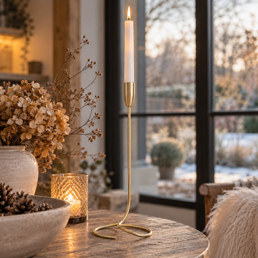 Metall-Kerzenhalter, Gold, 41 cm, für Stabkerzen