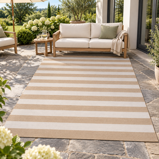 Outdoor Teppich, 200 x 300 cm, Beige/Offwhite
