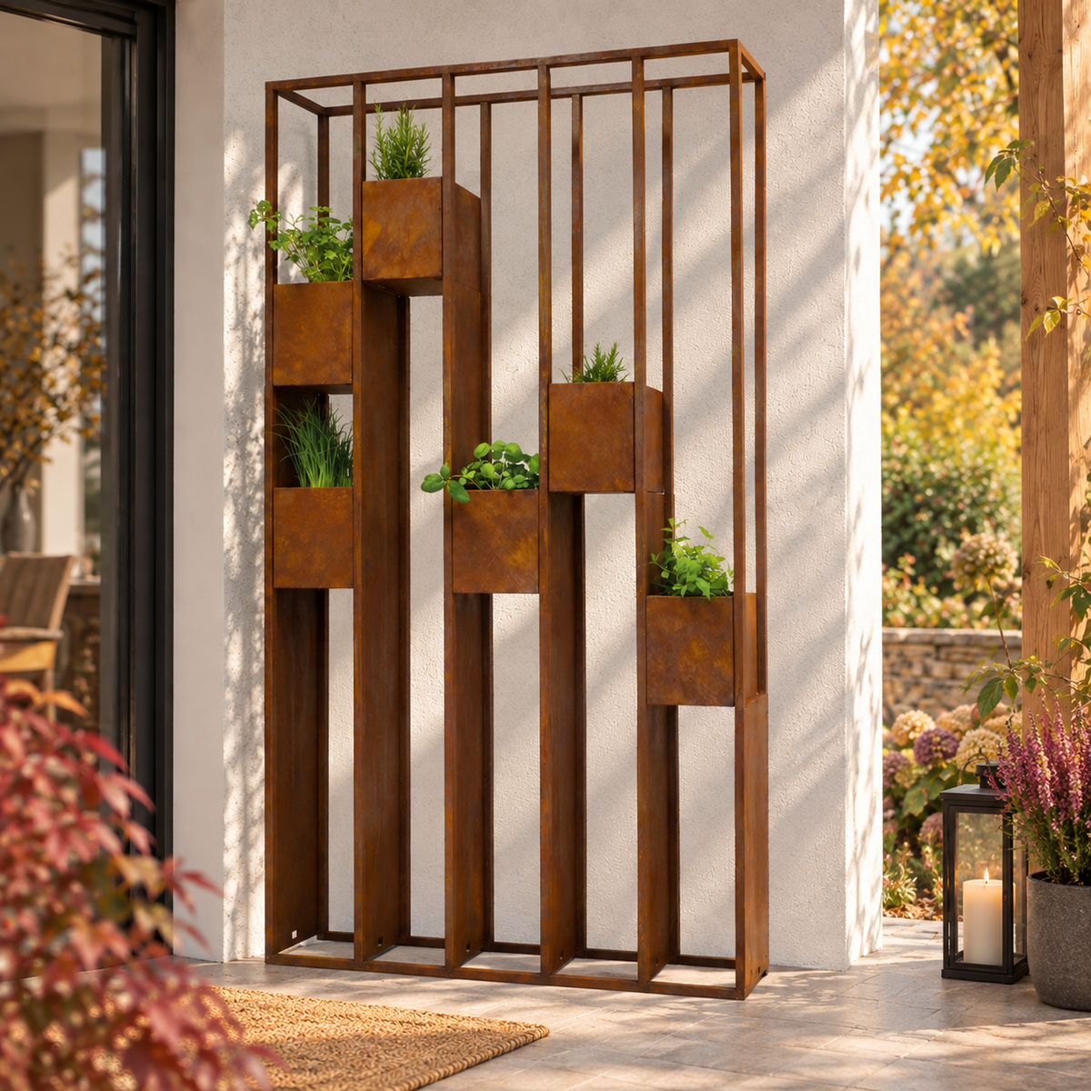 Pflanzregal Lazise, 183 cm, mit herausnehmbaren Pflanztöpfen