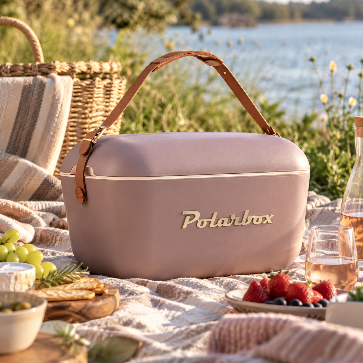 Polarbox Kühlbox, 12 L, Mauve/Lila mit Gold-Details