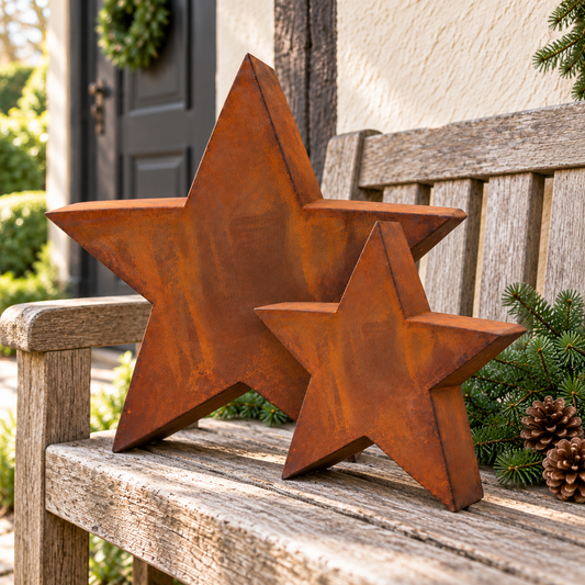 Weihnachtsstern aus Metall, 3D, Edelrost, made in Germany