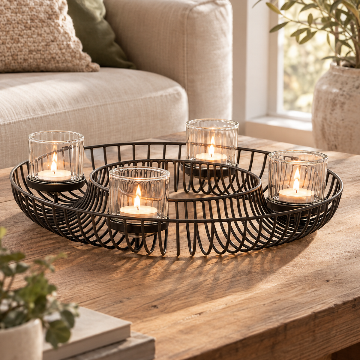 Schalenleuchter Kerzenarrangement Pino – 4-flammig