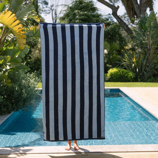 Premium Strandtuch Pena, aus Baumwolle, Navy Blue, 100 × 180 cm