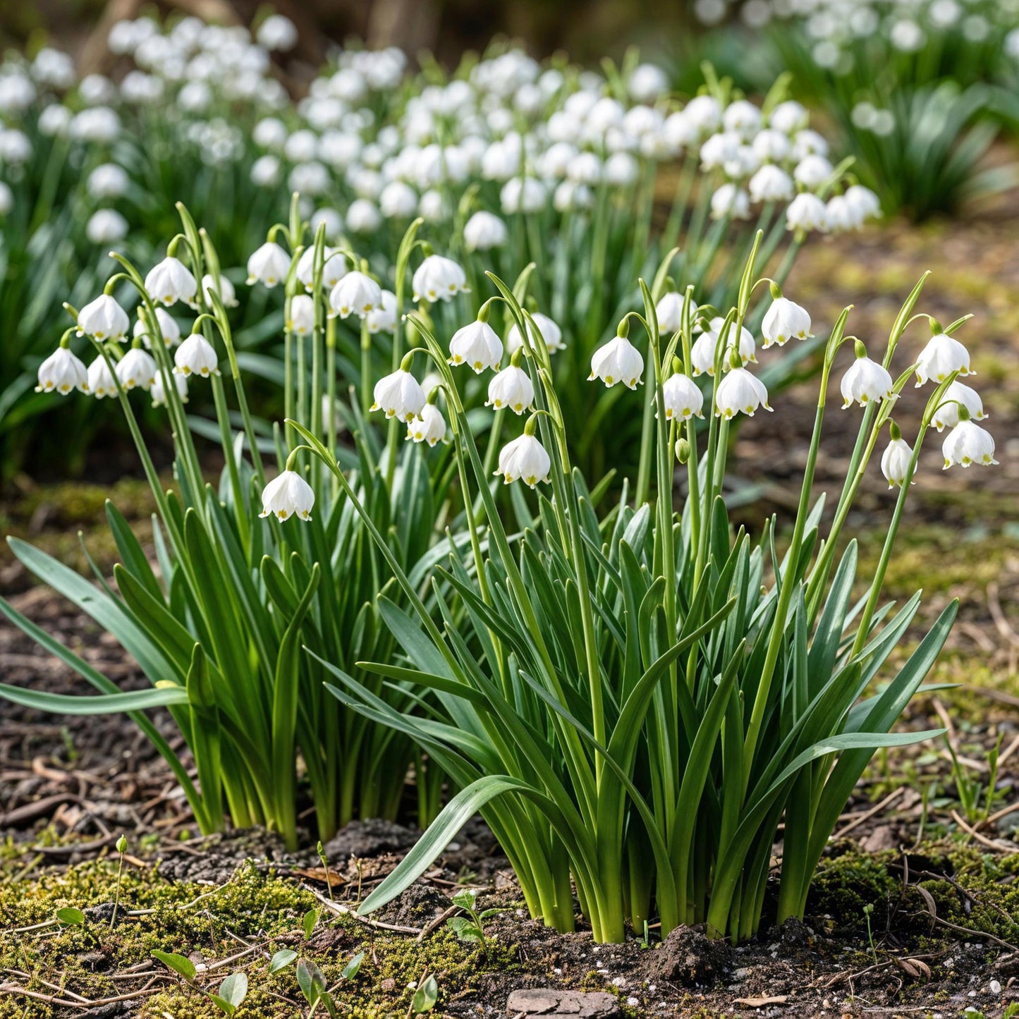 Blumenzwiebeln Leucojum Aestivum – 20 Blumenzwiebeln – Weiße Sommer-Knotenblume – Elegante Frühlingsblumen für Beet, Balkon & Terrasse – Pflegeleicht