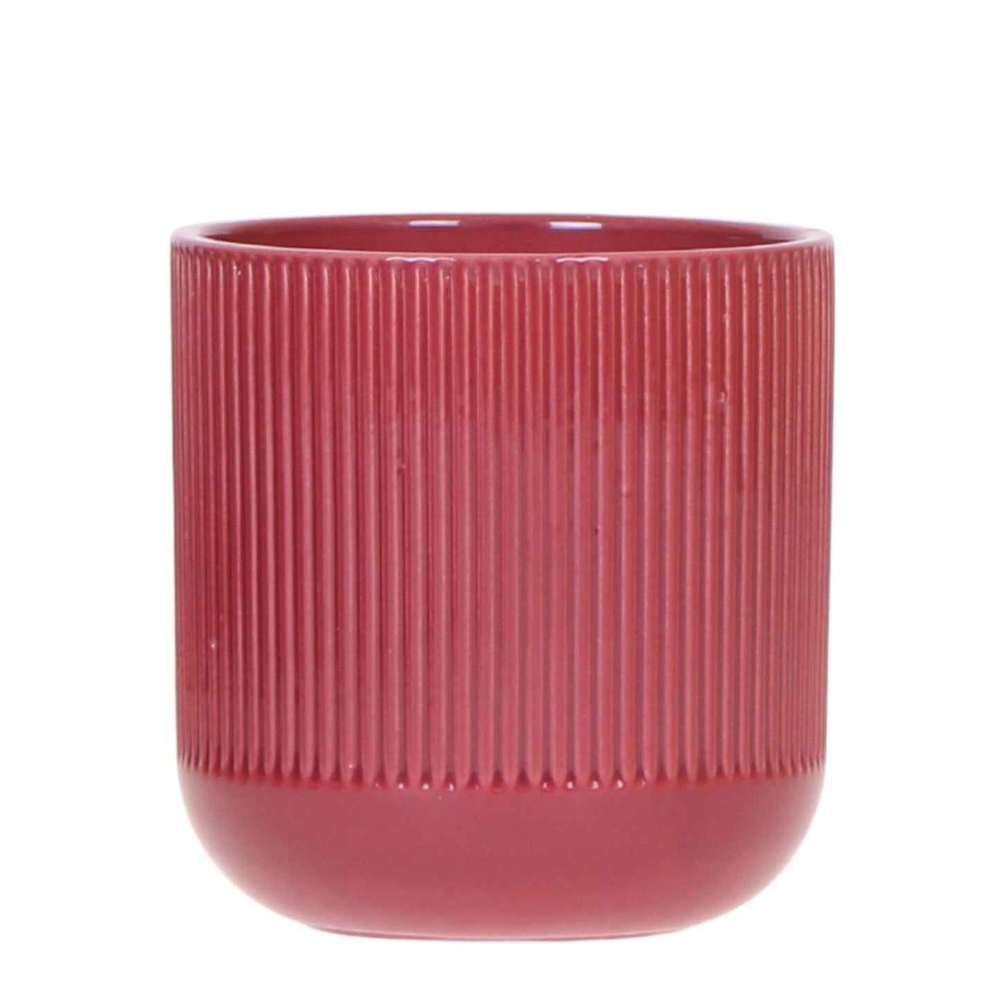 Flare Dekotopf Red – Stilvoller Retro-Blumentopf Ø9cm – Rotes Rillenmuster – Bold Seventies Design