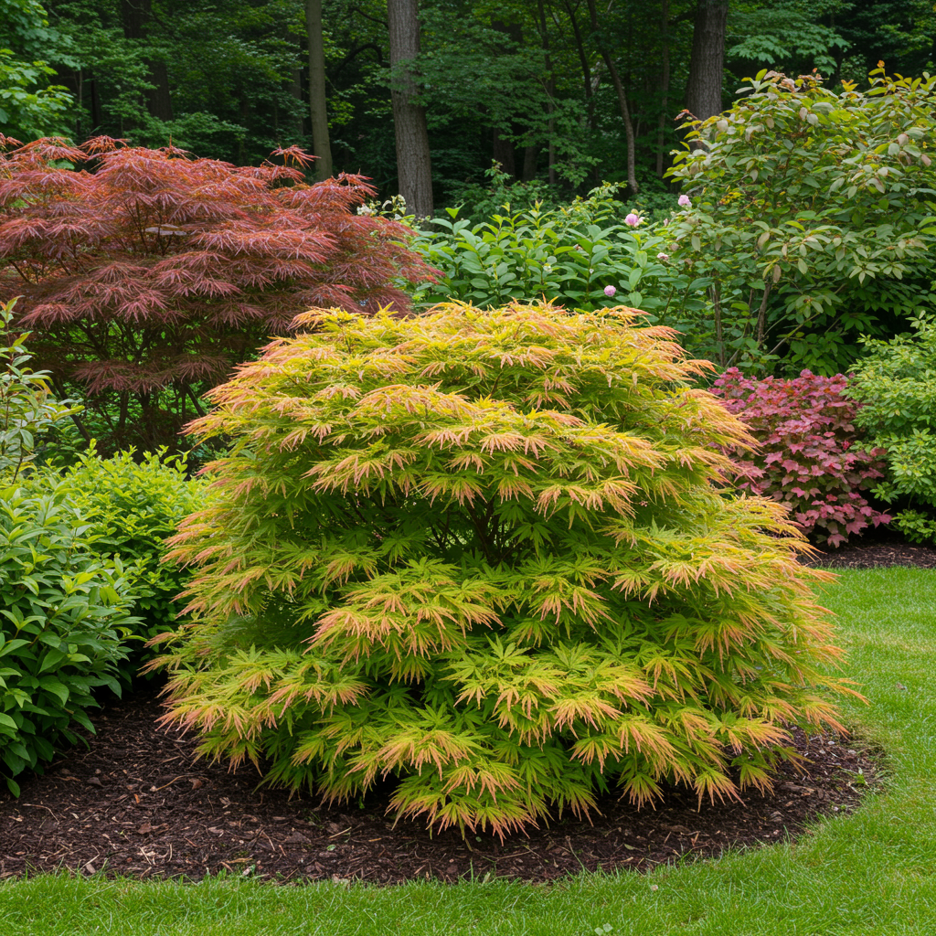 Japanischer Ahorn – Acer palmatum Metamorphosa – 70 cm hoch – 19 cm – Balkonpflanze & Zierbaum – Grünes Frühlingslaub, rote Herbstfärbung – Ideal für Beet & Kübel