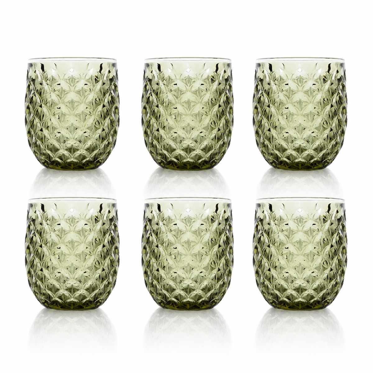 Gläser Set Starbeam, 8,5 × 10 cm, in Olivgrün