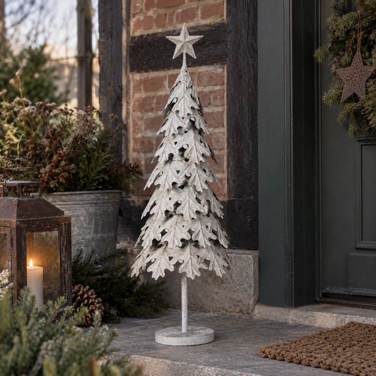 Weihnachtsdeko Baum mit Stern aus Eisen, 77,5 cm groß